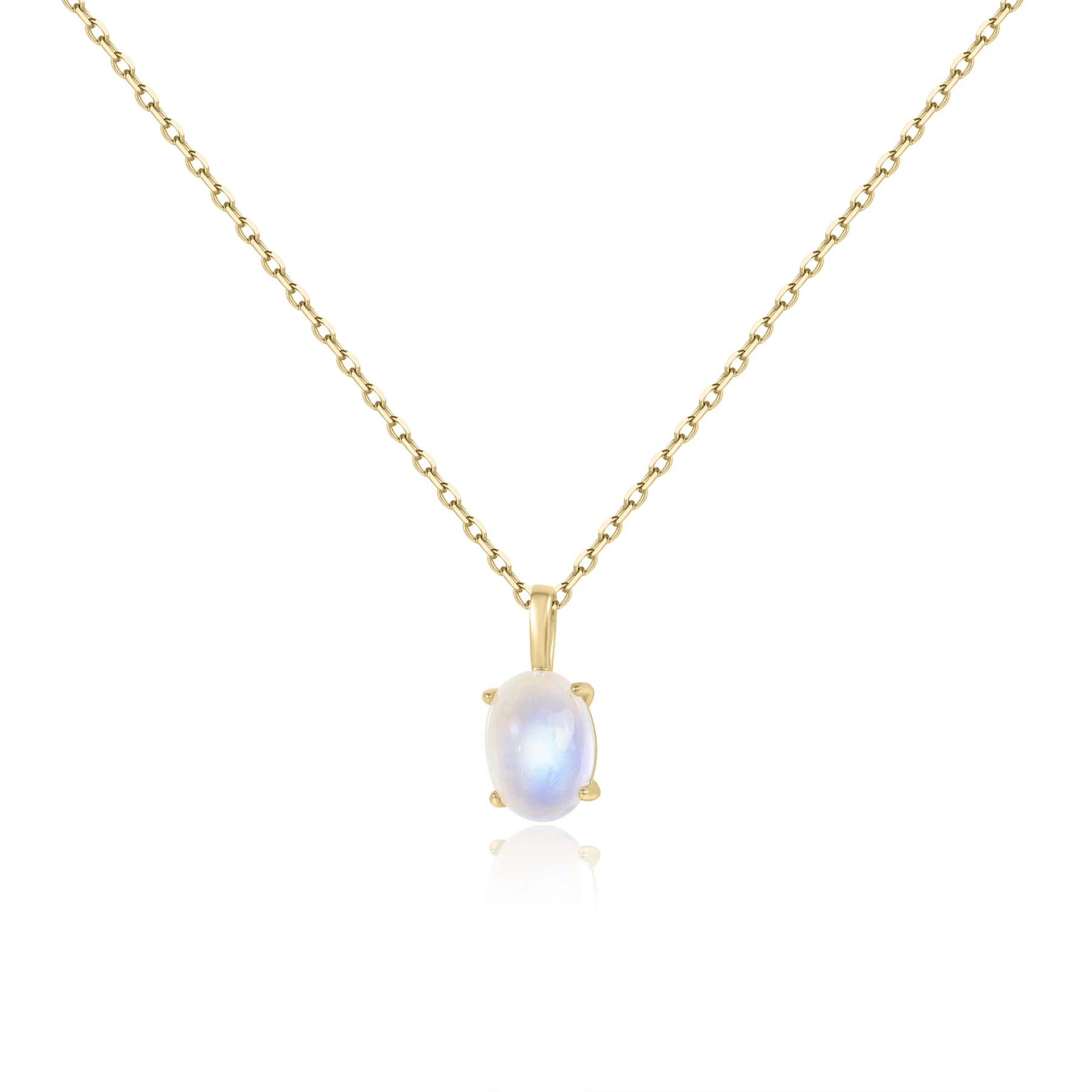 Necklace with a moonstone classic and simple birthstone necklace for mom