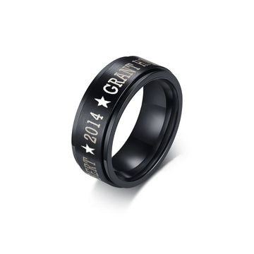 Custom fidget ring engraved spinner ring stainless steel men's women's engravable anxiety ring