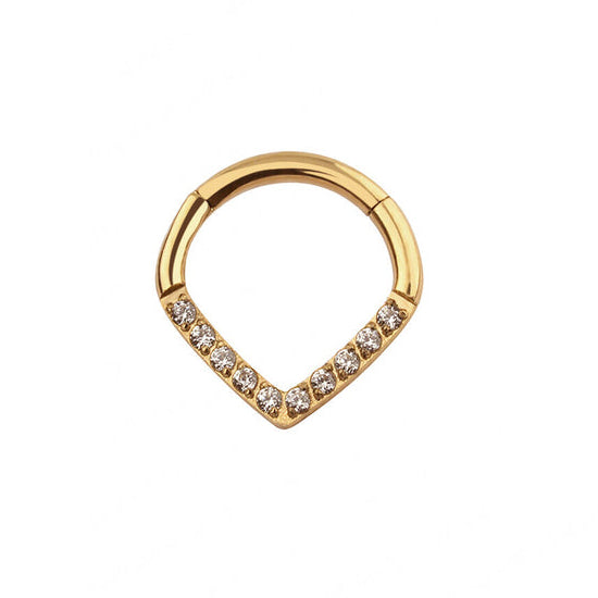 Gold septum rings titanium V shape - Main Image