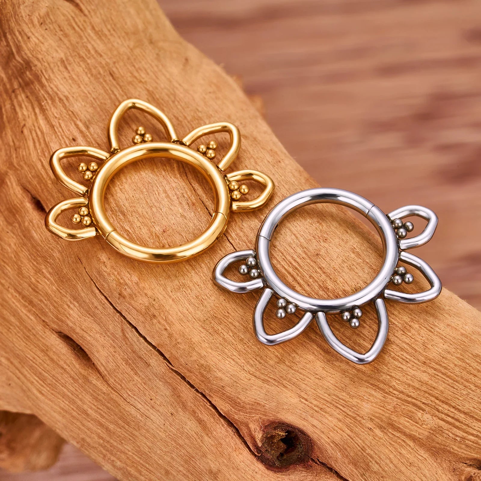 Anello Da Piercing In Titanio Clicker - Design Segmentato, Per Elice, Trago, Setto, 6-10 Mm - Foto 7