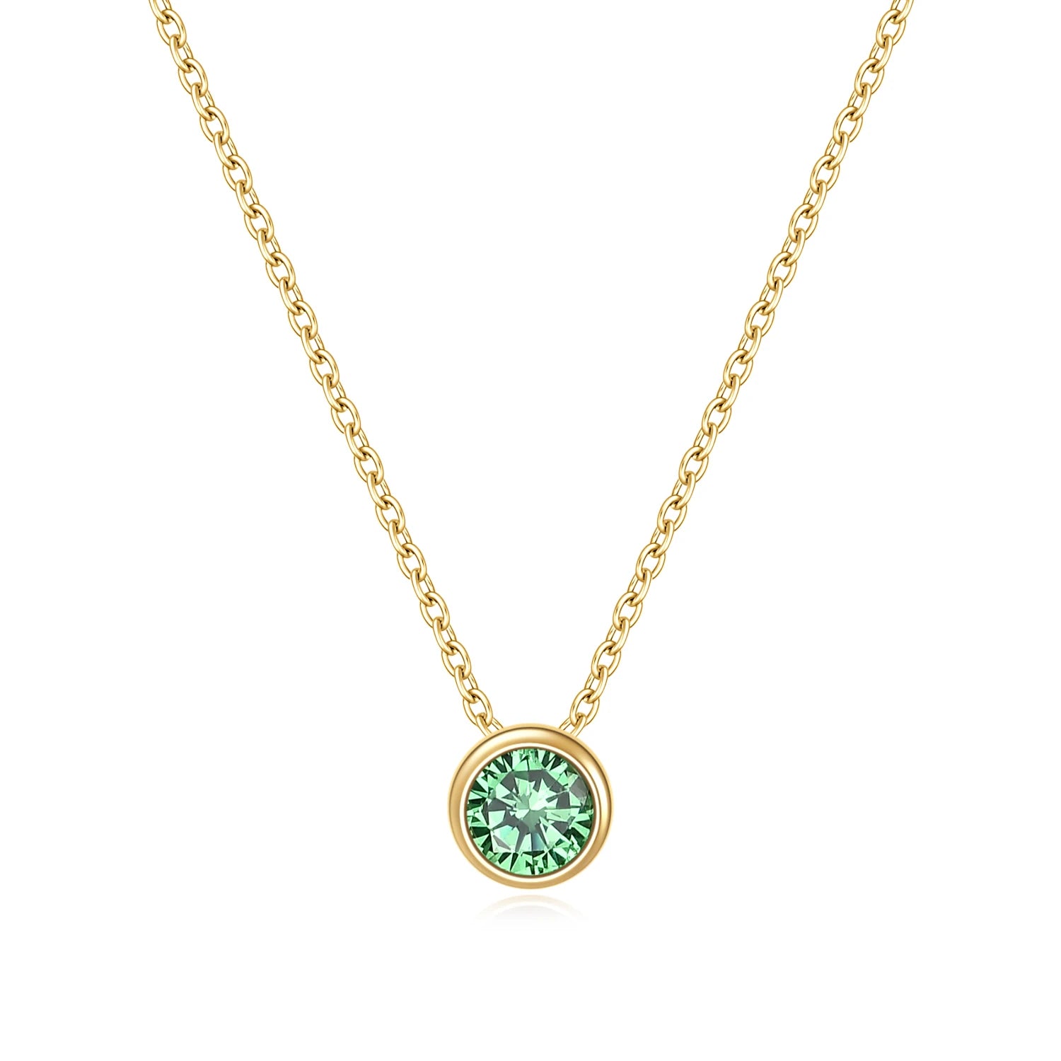 Collier en pierre verte avec une pierre cz vert émeraude collier délic