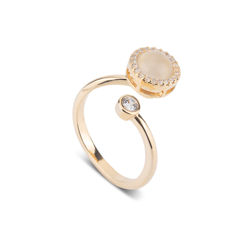 Anxiety ring spinner opal stone sterling silver