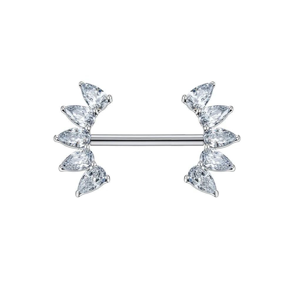 Piercing Capezzolo 6 Cristalli Oro Rosa - Foto 3