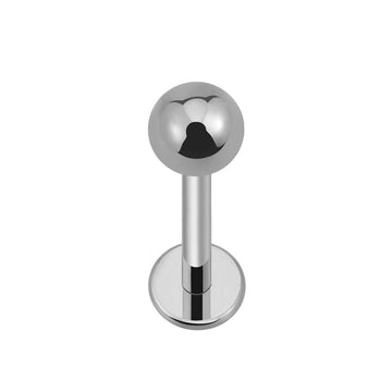 Flat back nose stud with a ball titanium