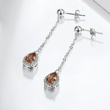 Zultanite earrings long drop silver