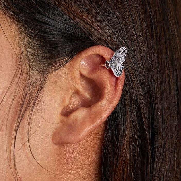 Boucles D'oreilles Anciennes Vintage En Forme De Papillon - Argent Plaqué, Occasion - Jolie Trouvaille