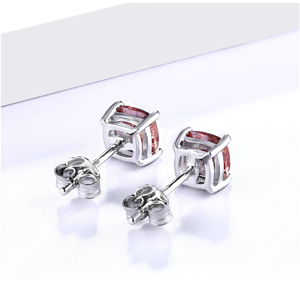 Zultanite stud earrings square minimalist and cute QISU