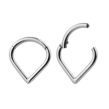 Triangle septum ring 16g titanium nose ring black, gold and silver