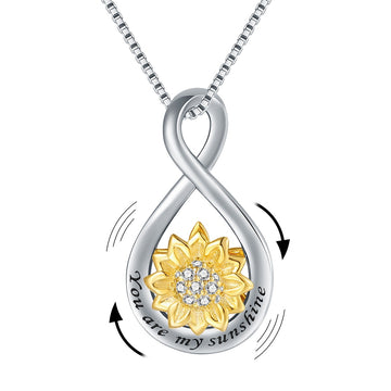 Anxiety necklace with a sunflower in sterling silver