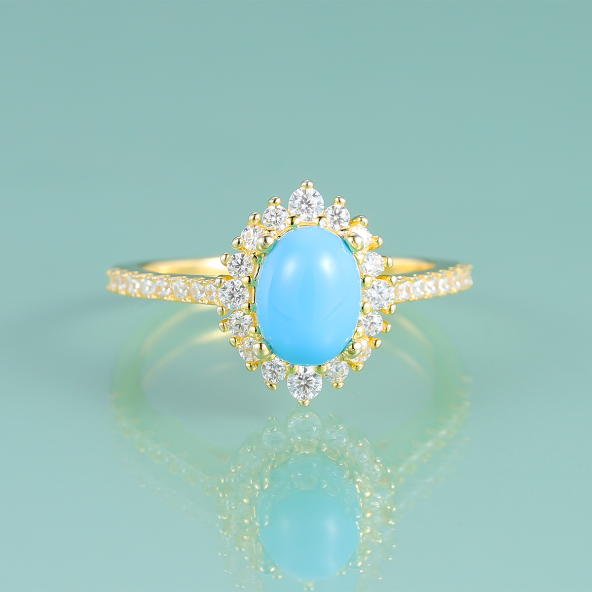 Bague turquoise dorée Bague Kate Middleton Princesse Diana