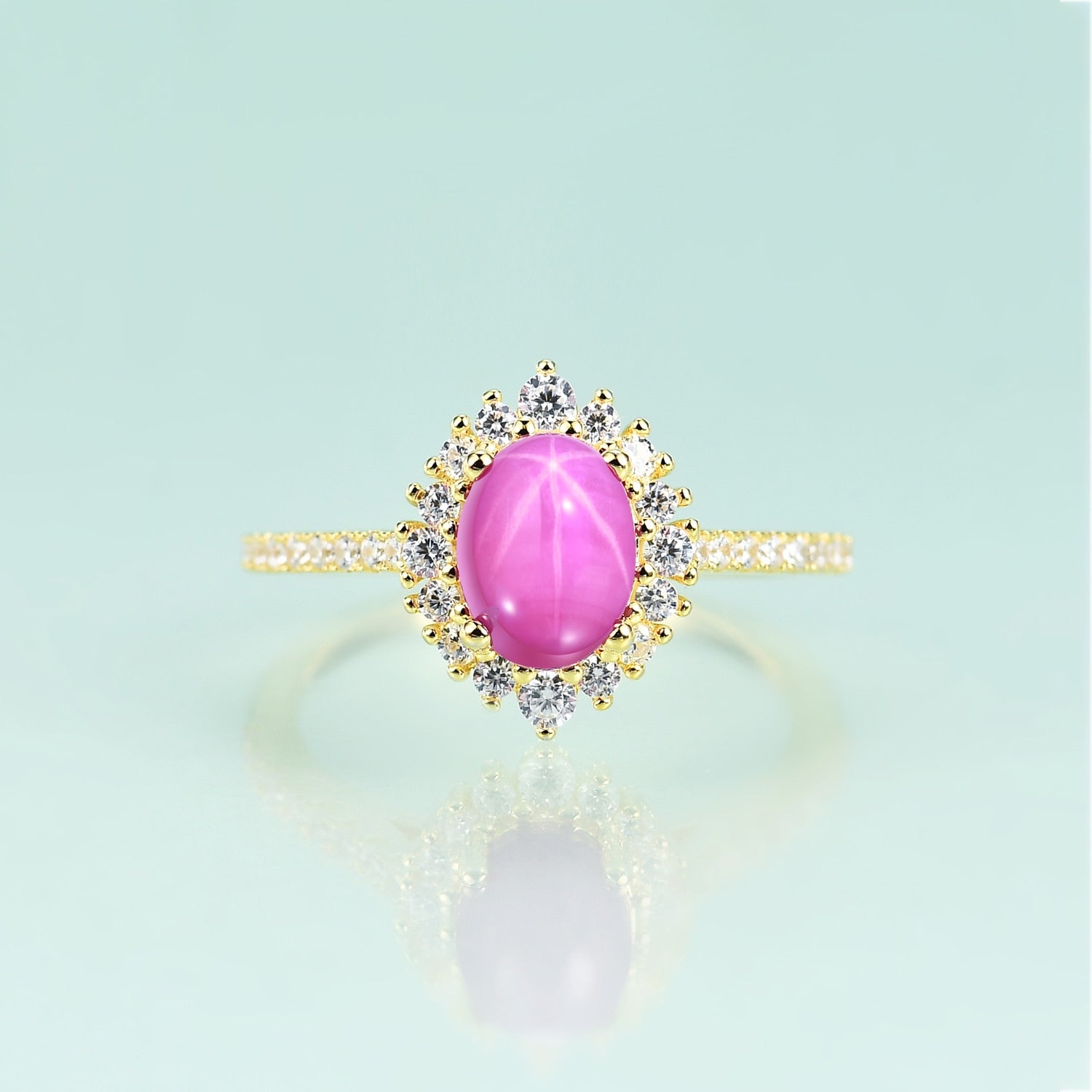 Princess Diana Engagement Ring Pink Sapphire 14K Rose Gold 7 / Gold / 10K Gold