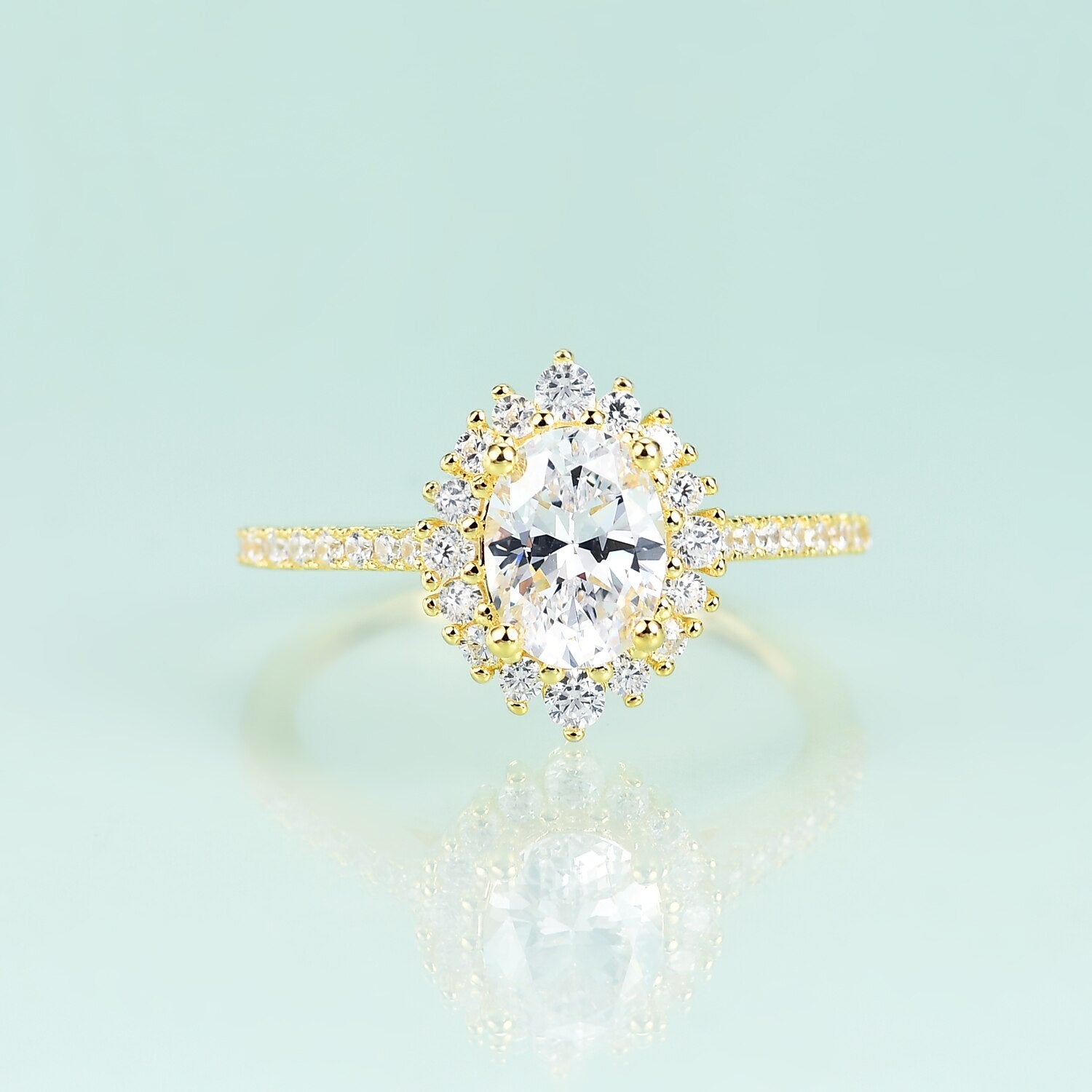 Moissanite solitaire deals ring yellow gold