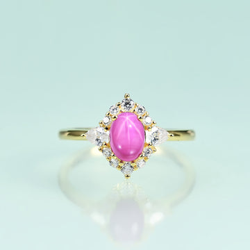 Star ruby ring pink star ruby engagement ring