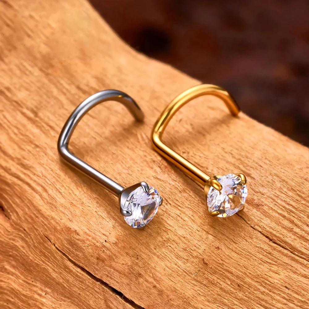 Nose Piercing 20g Ring Hoop Fake Gold Nose Stud Faux Nose Ring