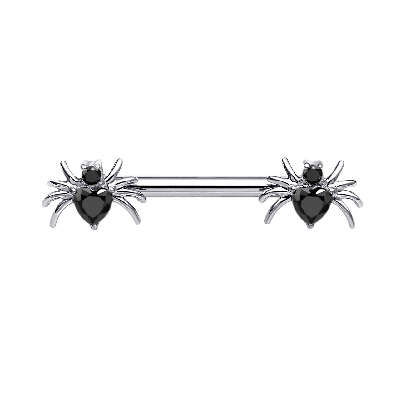 Spider nipple rings threadless titanium 14G 14mm 2 pieces straight bar Spider nipple rings threadless titanium 14G 14mm 2 pieces straight bar