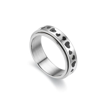 Stainless steel heart spinner ring