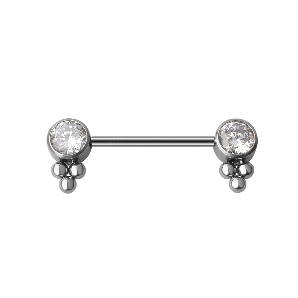Implant-grade titanium nipple bar 14G piece