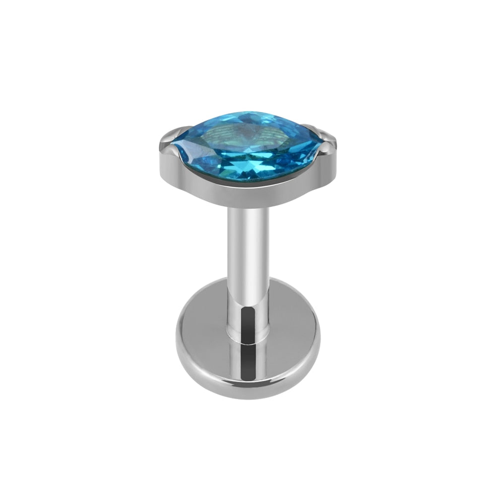 Helix diamond earring tiny and colorful titanium internally threaded Ashley Piercing Jewelry