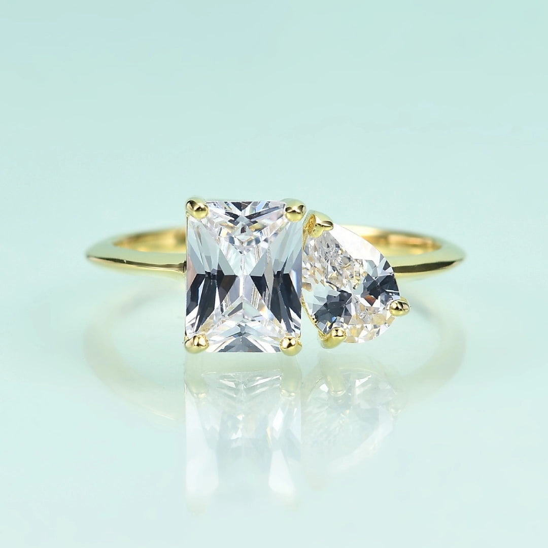 Diamante Anello Moi E Toi Moissanite Toi Et Moi Ring Engagement