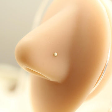 Nose bone stud 14K gold tiny and minimalist