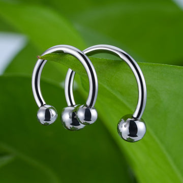 Titanium nose ring curved barbell horseshoe 14G 16G