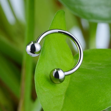 Titanium nose ring curved barbell horseshoe 14G 16G