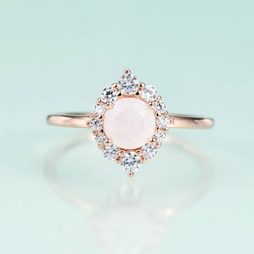 Rose gold moonstone engagement ring
