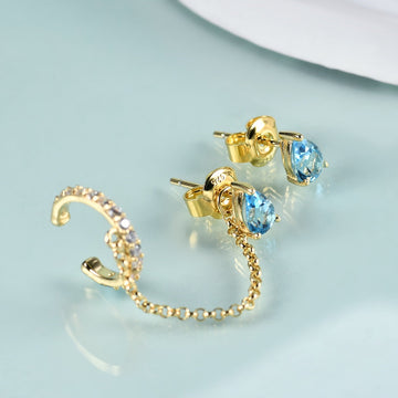 Swiss blue topaz earrings