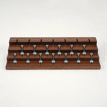 Belly button ring display made of black walnut wood 20 holes