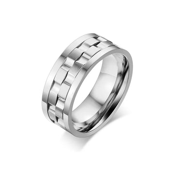 fidget ring gears Fidget ring with gears Gold silver gear ring spinner anxiety ring for men 9mm Gold / 7