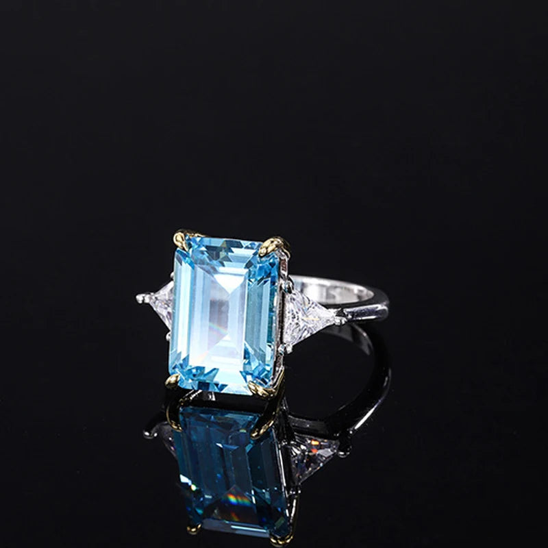 Princess Diana aquamarine ring replica aquamarine cocktail ring sterling silver Rosery Poetry