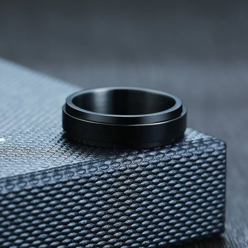 Custom fidget ring engraved spinner ring stainless steel men's women's engravable anxiety ring Rosery Poetry