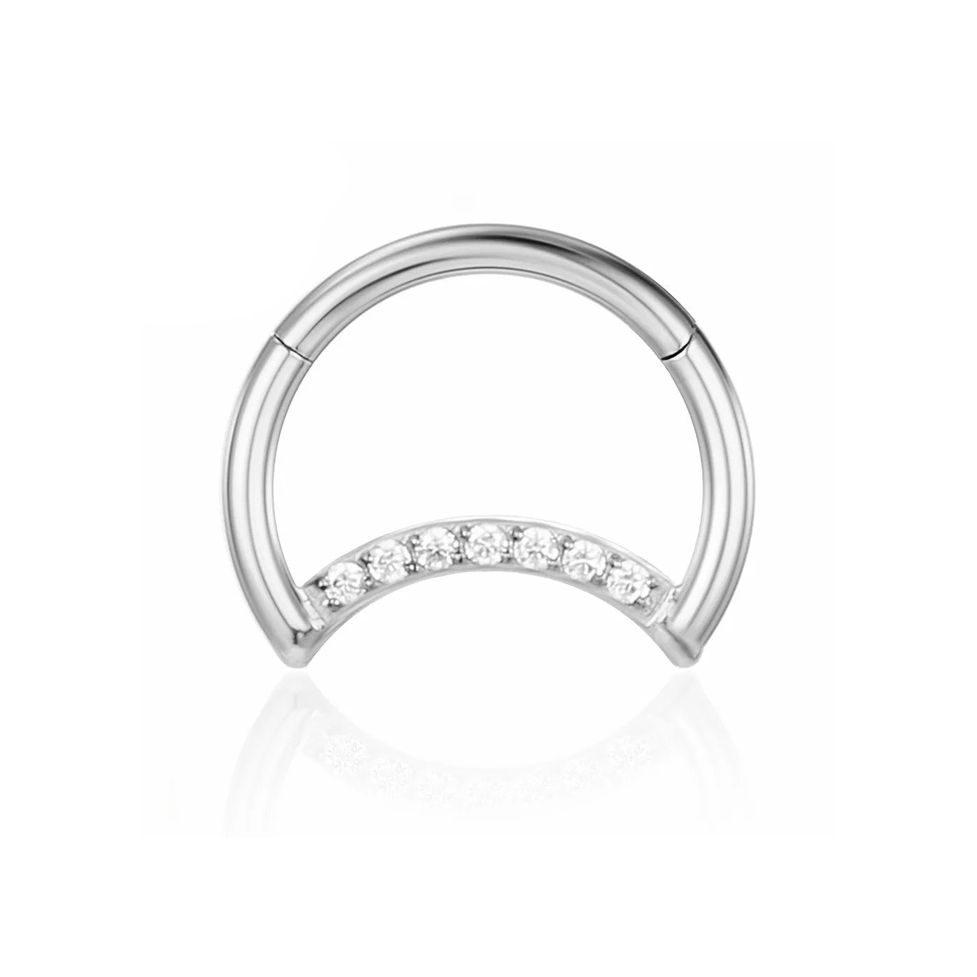 Moon nose ring 16 gauge titanium crescent moon