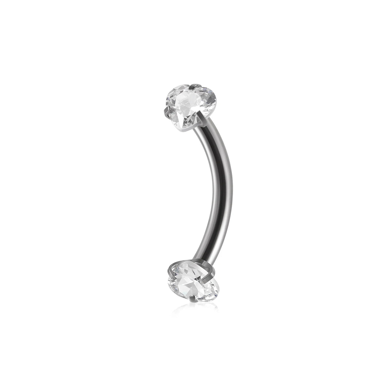 Heart eyebrow piercing cute and dainty titanium curved barbell