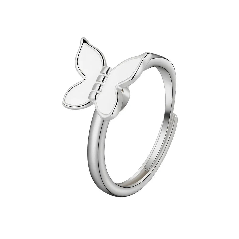 Butterfly spinner ring sterling silver anxiety ring for women for daughter Rosery Poetry