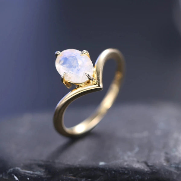 Bague en argent sterling 925 avec pierre de lune faite main Bague en argent sterling 925 avec pierre de lune faite main