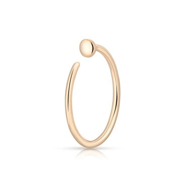 14K gold nose stud half hoop solid gold nose ring with a stud 20G 8mm