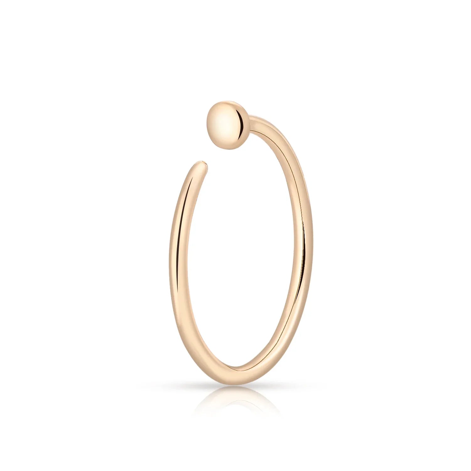 14K gold nose stud half hoop solid gold nose ring with a stud 20G 8mm Ashley Piercing Jewelry