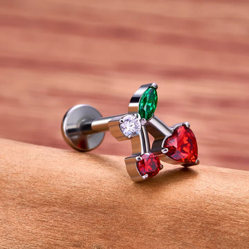 Cherry nese stud titan kirsebær stud ørering søte nese studs