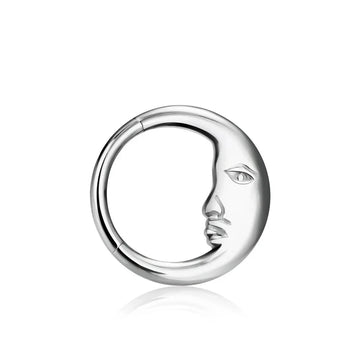 Anello Moon daith in oro e argento anello con piercing al setto in titanio daith