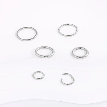 White gold nose ring 14K solid gold nose clicker ring septum ring