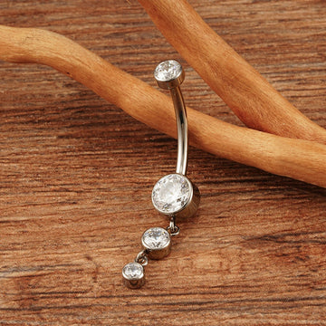 Hängender Bauchnabelpiercing mit Diamant CZ, süßes Bauchnabelpiercing aus Titan