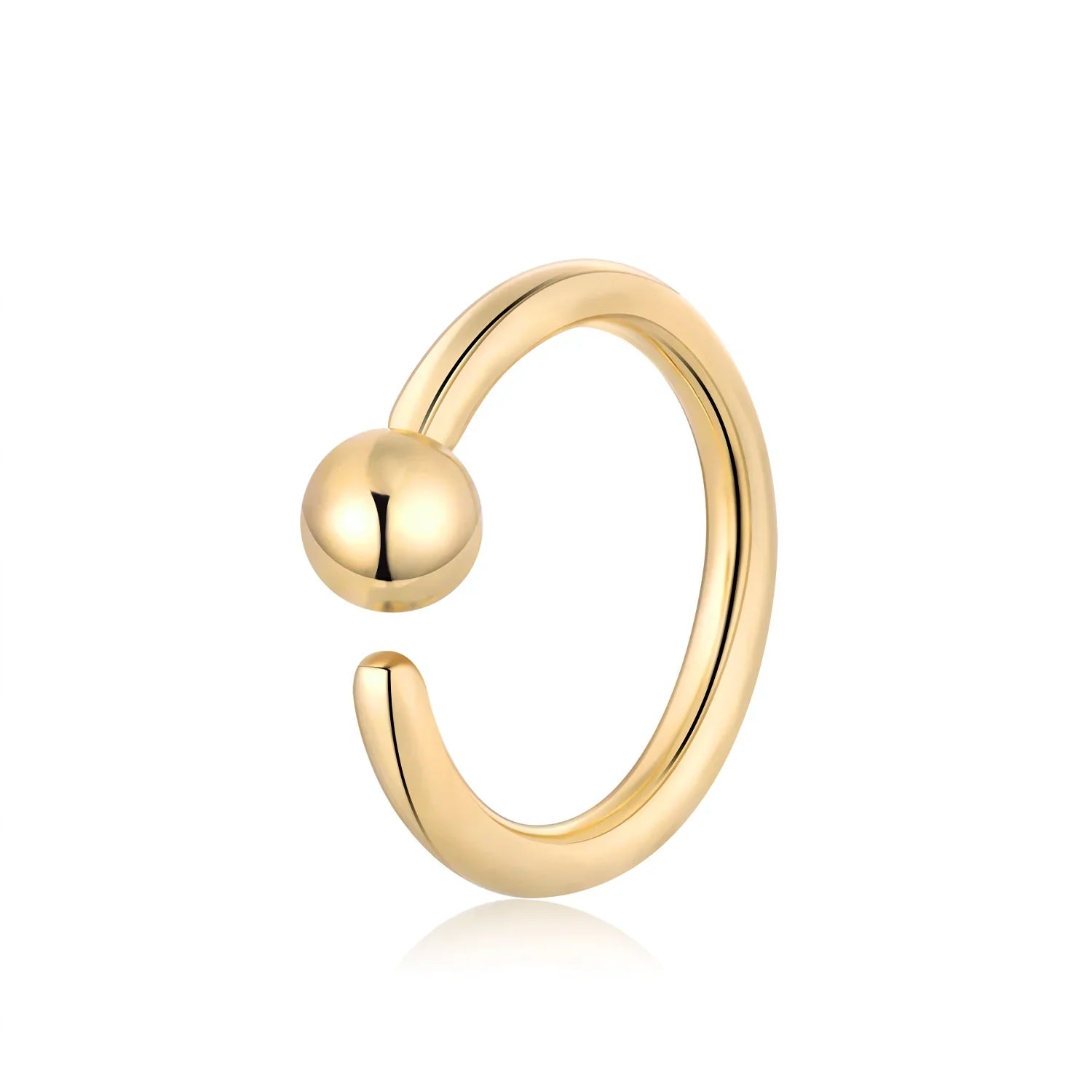 14K gold captive bead ring nose ring ear piercing 16G 8mm Ashley Piercing Jewelry