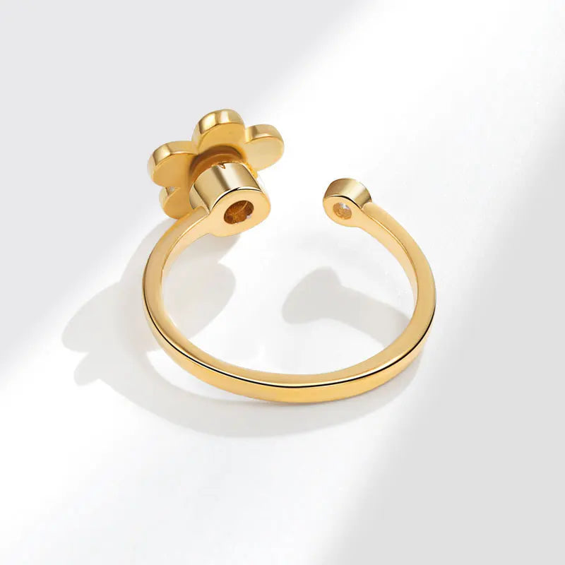 Fidget Rings Cute Spinning flower ring anxiety ring for daughter for kids cute fidget ri