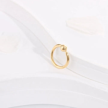 14K gold captive bead ring nose ring ear piercing 16G 8mm Ashley Piercing Jewelry