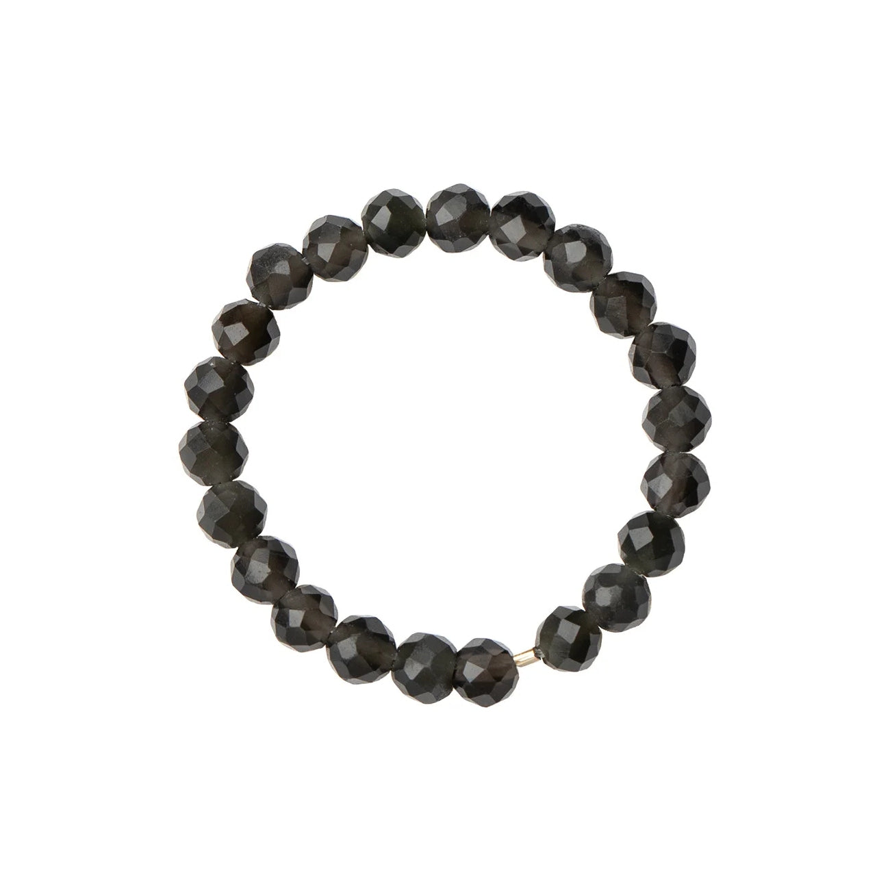 Black obsidian ring with natural obsidian beads real obsidian stones