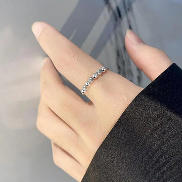 Anillo fidget con cuentas anillo de ansiedad de plata esterlina anillo de preocupación