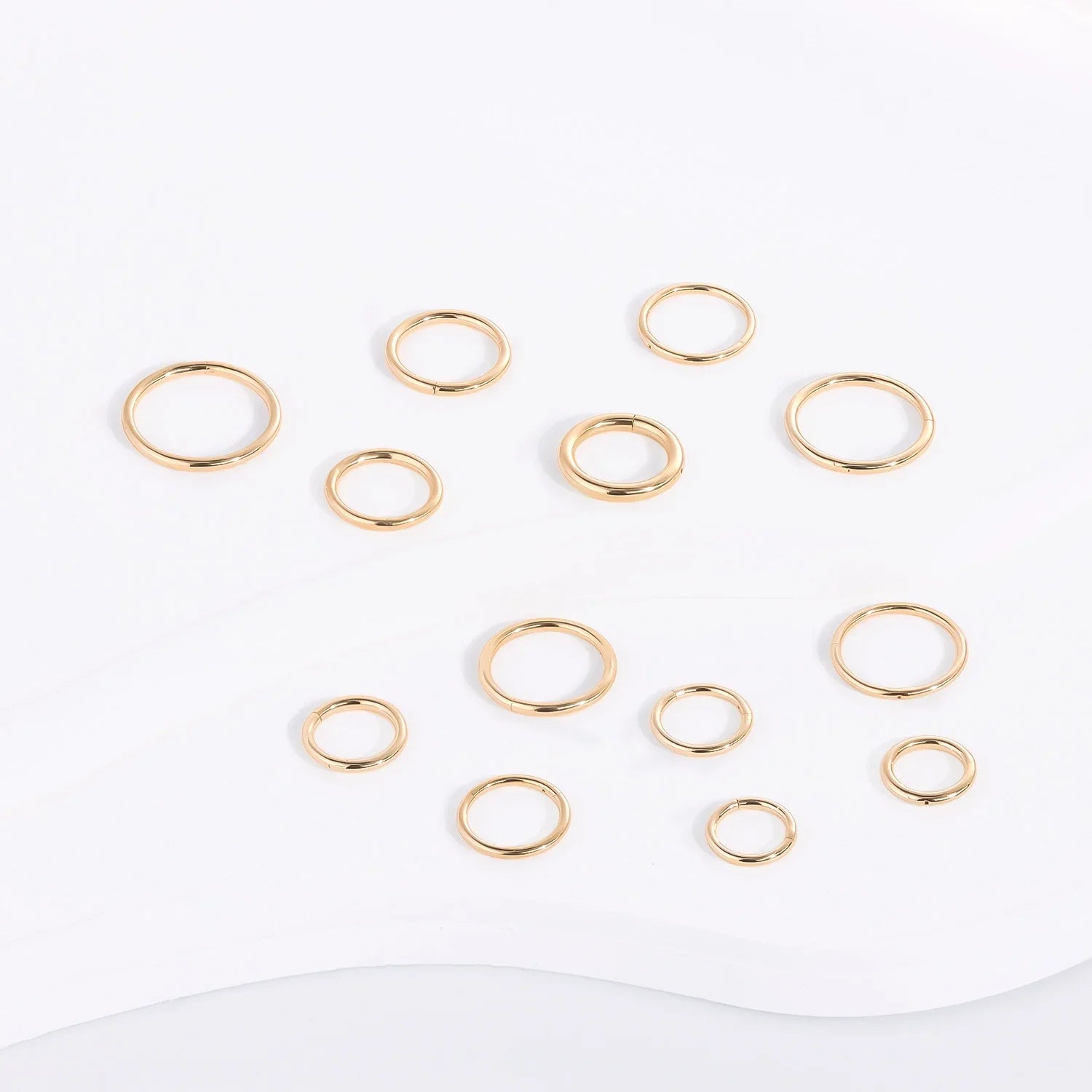 14K gold nose hoop nose clicker ring septum ring solid gold ear piercing Ashley Piercing Jewelry
