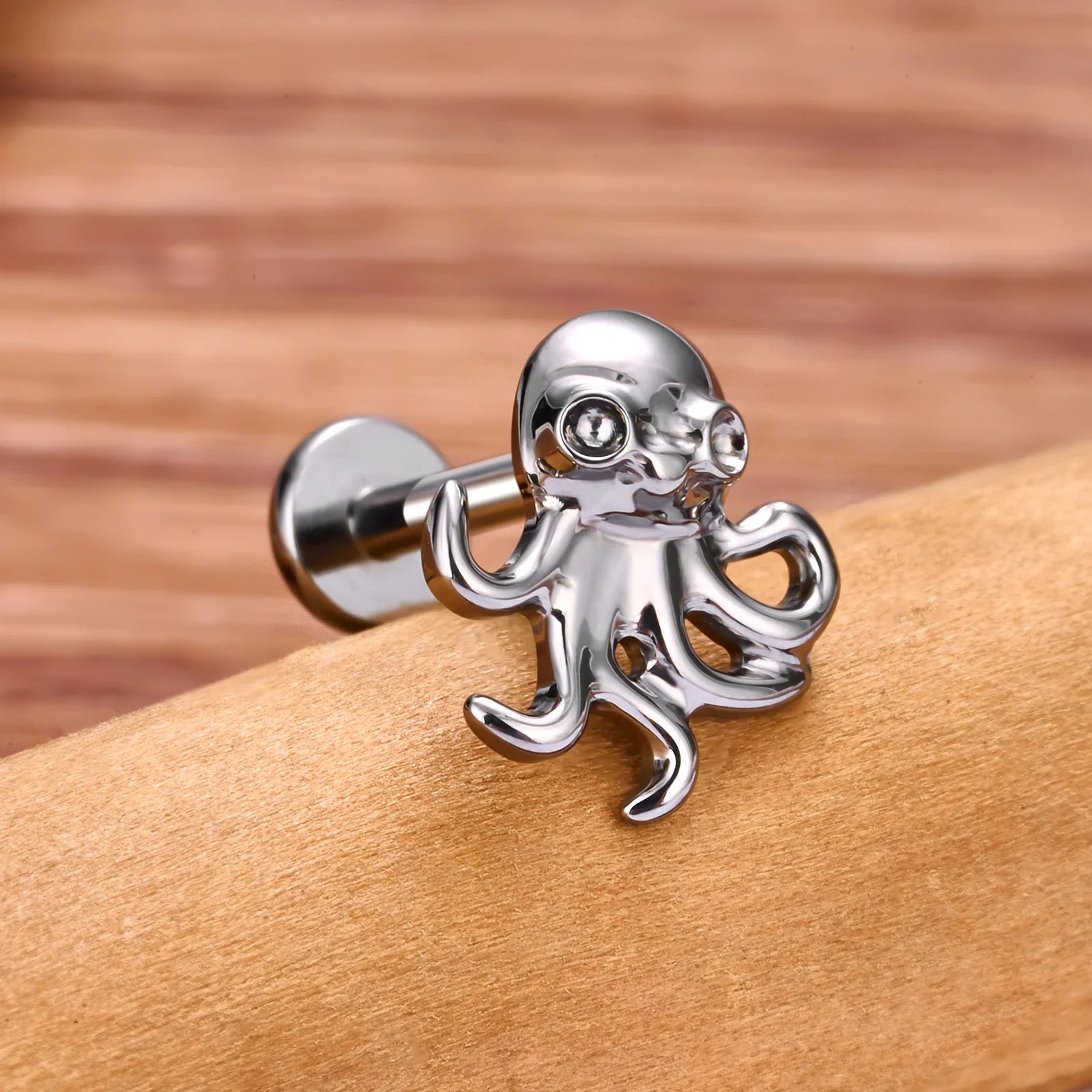 Oktopus-Nasenstecker aus Titan-Oktopus-Ohrstecker