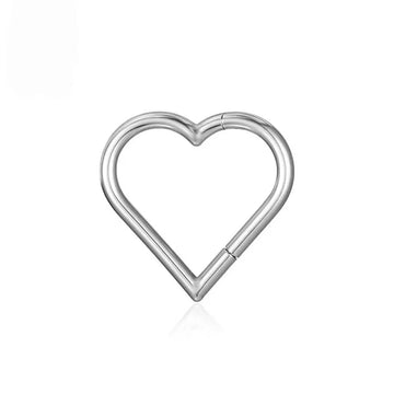 Heart septum ring 16G titanium nose ring gold silver black